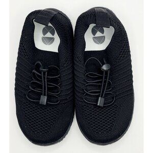 Black Lightweight Slip-On Athletic Shoes Girls Size 11Elastic Drawstring Closure